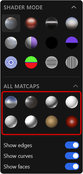 Benutzerdefinierte Matcaps
